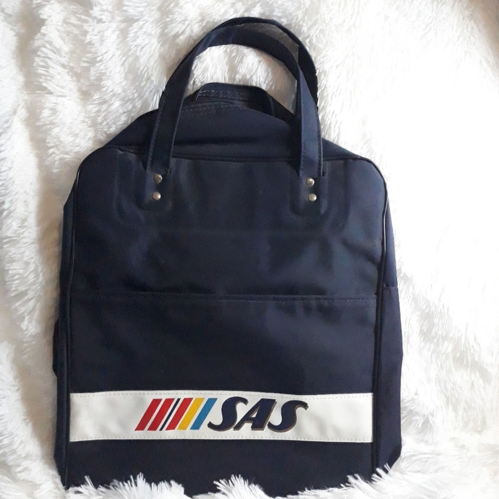 Vintage 70s Scandinavian Airlines SAS Bag US Made Weekender Retro Duffle